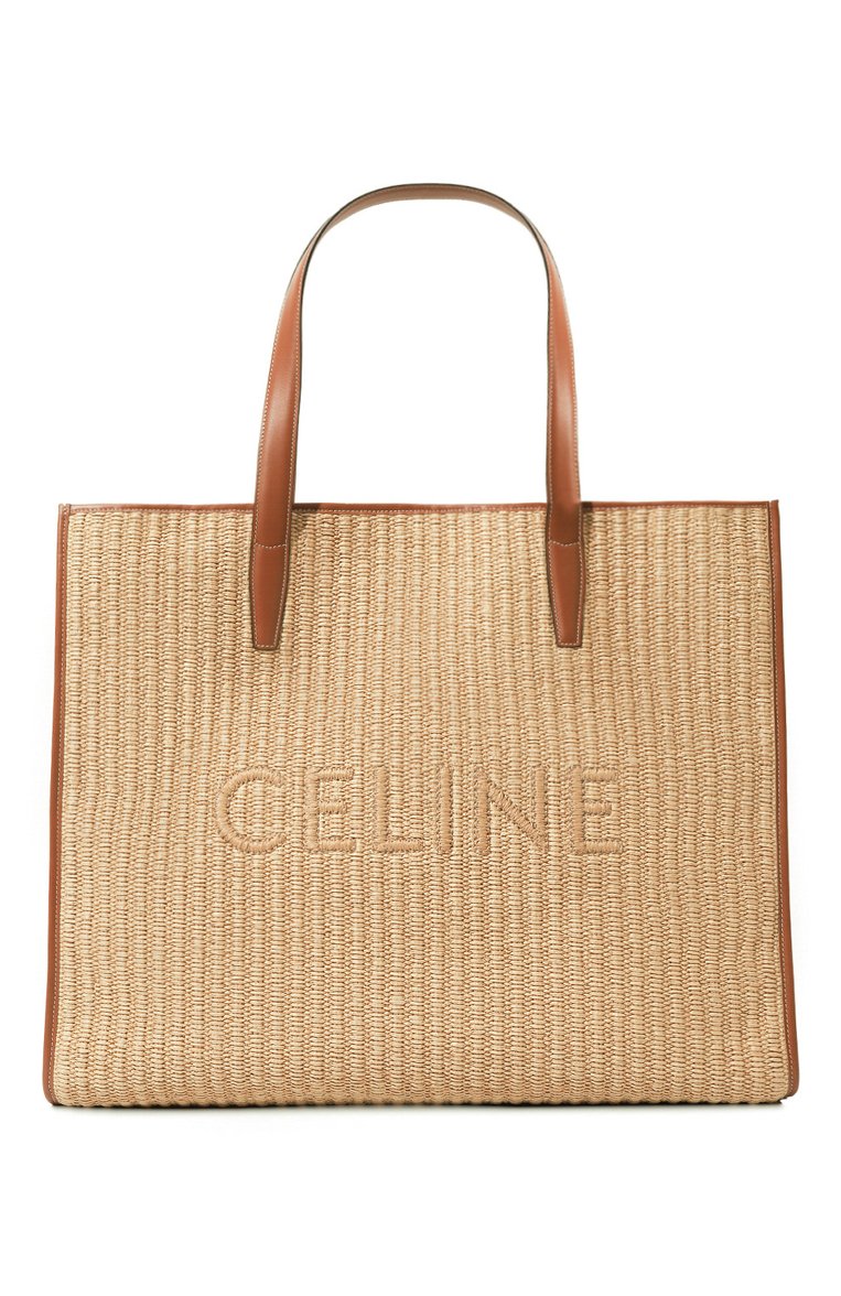 Мужская пляжная сумка cabas large CELINE бежевого цвета, арт. 11452/2EZ0 | Фото 1 (Материал: Текстиль; Размер: large)