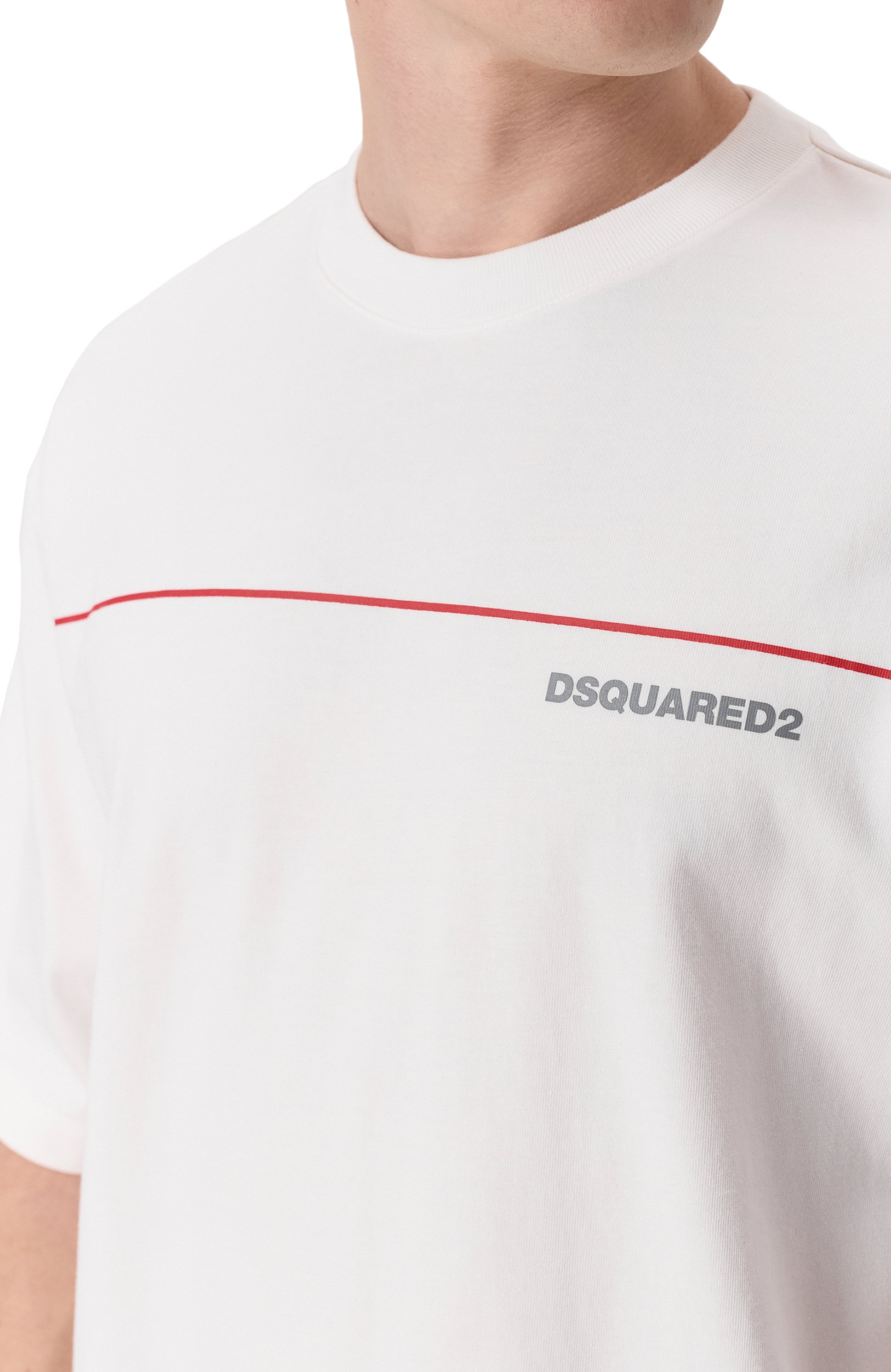 Хлопковая футболка DSQUARED2 белого цвета по цене 22950 руб., арт. S71GD1653/D20106, фото 5 Хлопковая футболка DSQUARED2, арт. S71GD1653/D20106, фото 5