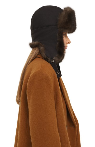 Кашемировая шапка-ушанка с отделкой из меха соболя BLACK SABLE, арт. BS-005F10, фото 2