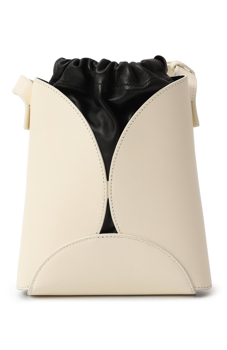 Женская сумка curve JIL SANDER кремового цвета, арт. J07WG0082/P7101 | Фото 6 (Ремень/цепочка: На ремешке; Размер: small; Материал: Натуральная кожа; Автоматизация ТО: Проставлено; Автоматизация состава: Проставлено)