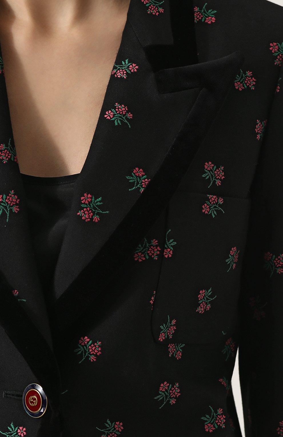 Приталенный жакет из смеси хлопка и шерсти GUCCI черного цвета по цене 162500 руб., арт. 476301/ZJM83, фото 5 Приталенный жакет из смеси хлопка и шерсти GUCCI, арт. 476301/ZJM83, фото 5