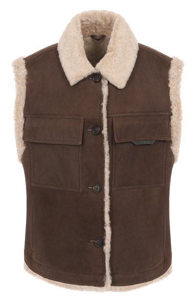 Женский жилет из овчины BRUNELLO CUCINELLI, арт. MPMBP7680P