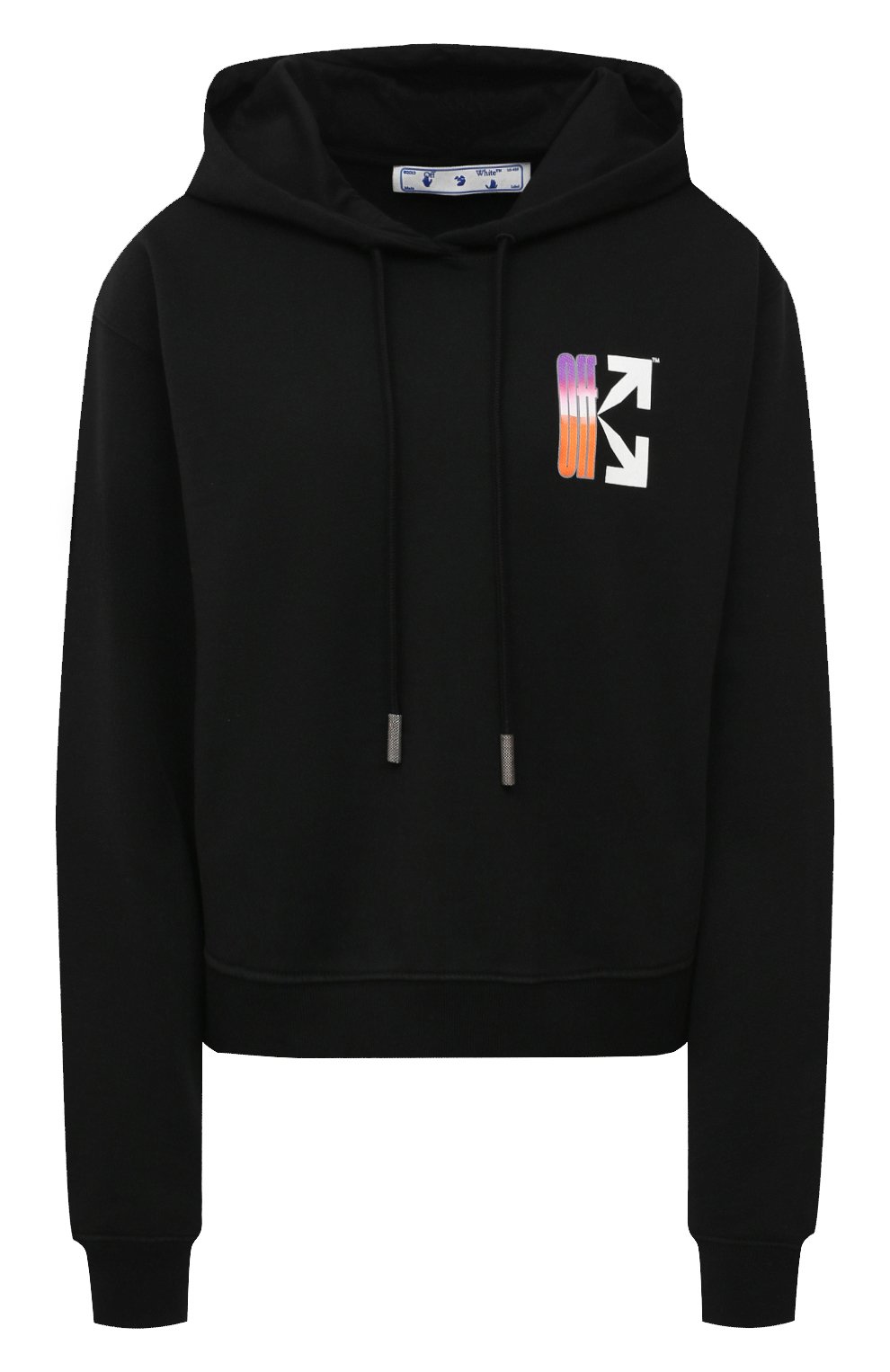 Хлопковое худи OFF-WHITE черного цвета по цене 56950 руб., арт. 0WBB016R21JER001, фото 1 Хлопковое худи OFF-WHITE, арт. 0WBB016R21JER001, фото 1