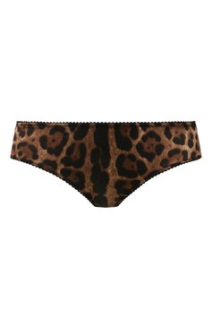 Женские шелковые трусы-слипы DOLCE & GABBANA леопардового цвета, арт. 02B23T/0N021 | Фото 1 (Нос: Не проставлено; Материал сплава: Проставлено; Материал внешний: Шелк)