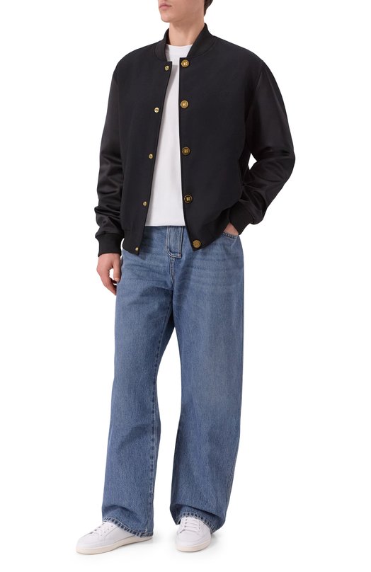 Шерстяной бомбер Balmain FH0TFA70/MI06 Чёрный  FH0TFA70/MI06 Фото 2