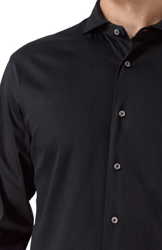 Хлопковая рубашка Van Laack VL-PER-L/180031/099 Чёрный  VL-PER-L/180031/099 Фото 5