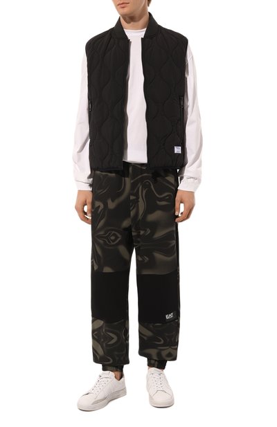 Хлопковые джоггеры EA7 хаки цвета по цене 13300 руб., арт. 6DPP55/PJ0GZ, фото 2 Хлопковые джоггеры EA7, арт. 6DPP55/PJ0GZ, фото 2