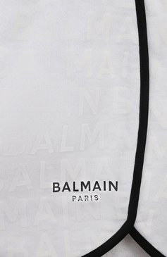 Детские шорты BALMAIN черно-белого цвета, арт. BU6A39 | Фото 3 (Материал сплава: Проставлено; Материал внешний: Синтетический материал, Хлопок, Вискоза; Нос: Не проставлено; Случай: Повседневный; Девочки Кросс-КТ: Шорты-спорт; Ростовка одежда: 6 лет | 116 см, 10 - 11 лет | 140 - 146см, 8 лет | 128 см, 12 лет | 152 см, 13 - 15 лет | 158 см, 16 лет | 164 см)