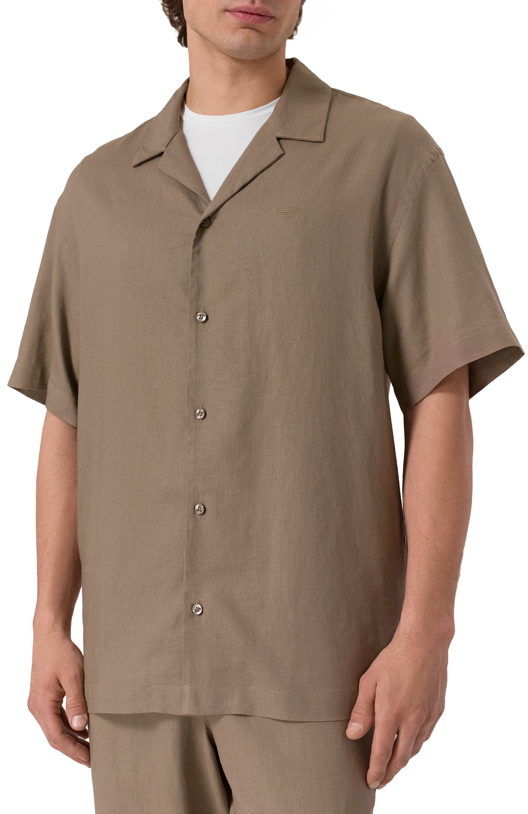 Рубашка изо льна и вискозы EMPORIO ARMANI, арт. EM000593/AF12356, фото 3