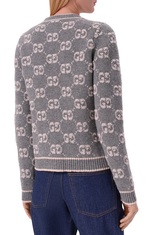 Шерстяной кардиган Gucci 713300/XKCNA Серый  713300/XKCNA Фото 4