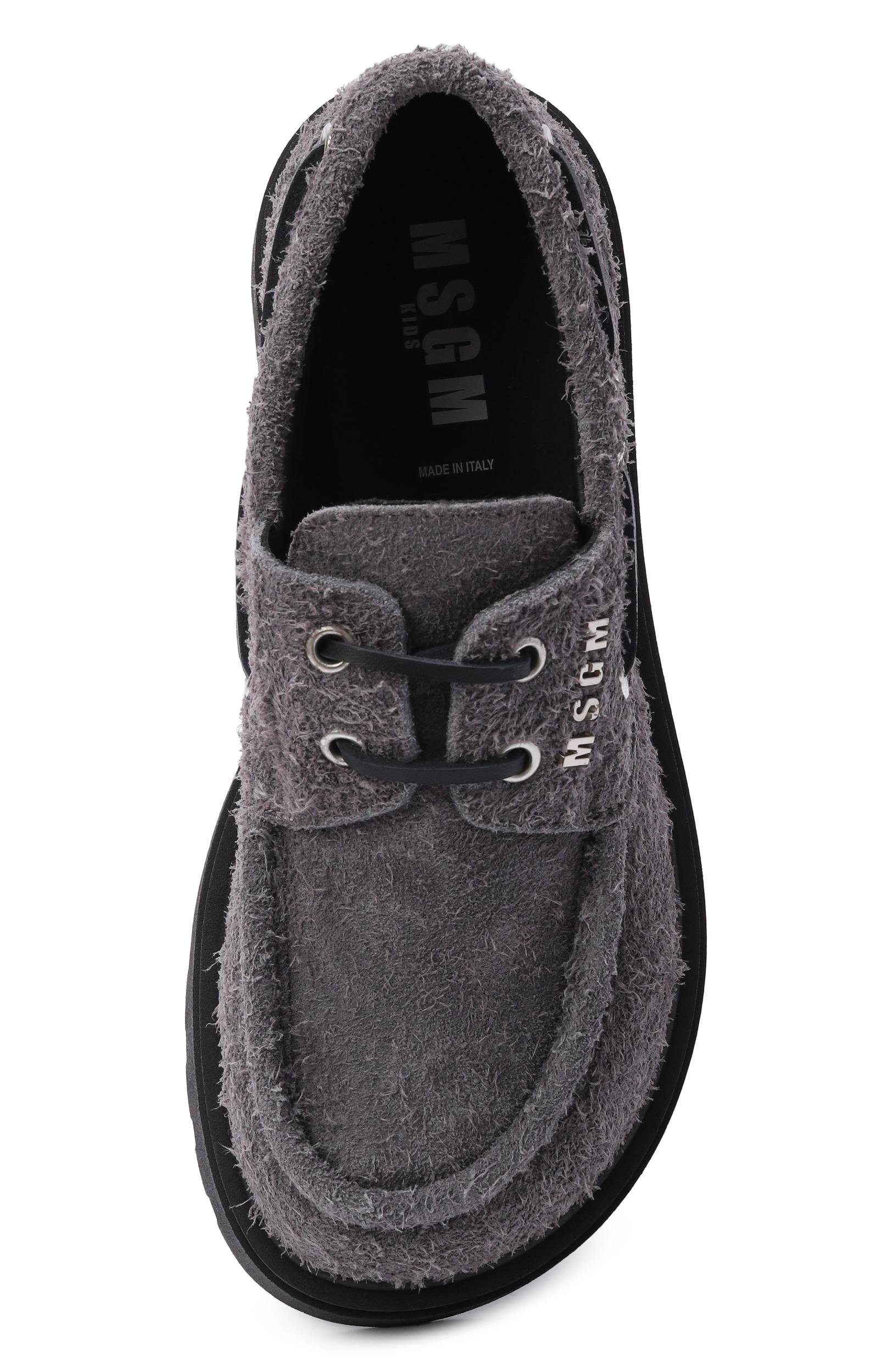 Замшевые лоферы MSGM KIDS серого цвета по цене 31500 руб., арт. 84016/VAR3, фото 4 Замшевые лоферы MSGM KIDS, арт. 84016/VAR3, фото 4