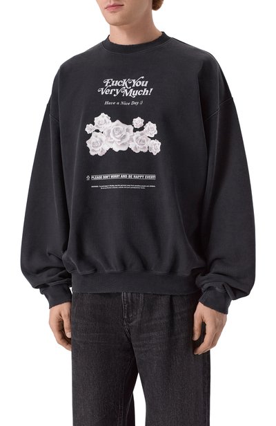 Хлопковый свитшот VETEMENTS черного цвета по цене 109500 руб., арт. MH27CN203B, фото 4 Хлопковый свитшот VETEMENTS, арт. MH27CN203B, фото 4