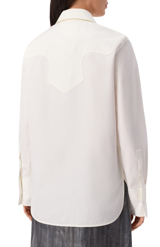 Хлопковая рубашка Jil Sander J03DL0196-J45002 Кремовый  J03DL0196-J45002 Фото 4