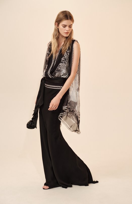 Текстильные босоножки Giqua 110 Saint Laurent 818022/9QNA0 Чёрный  818022/9QNA0 Фото 8