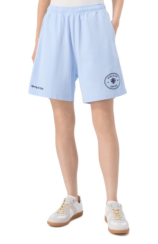 Хлопковые шорты Sporty and Rich SH03960666BL90 Голубой  SH03960666BL90 Фото 3