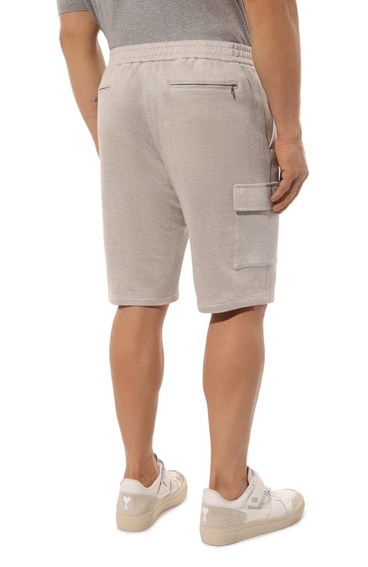 Шорты из хлопка и льна Marco Pescarolo Бежевый, фото 4