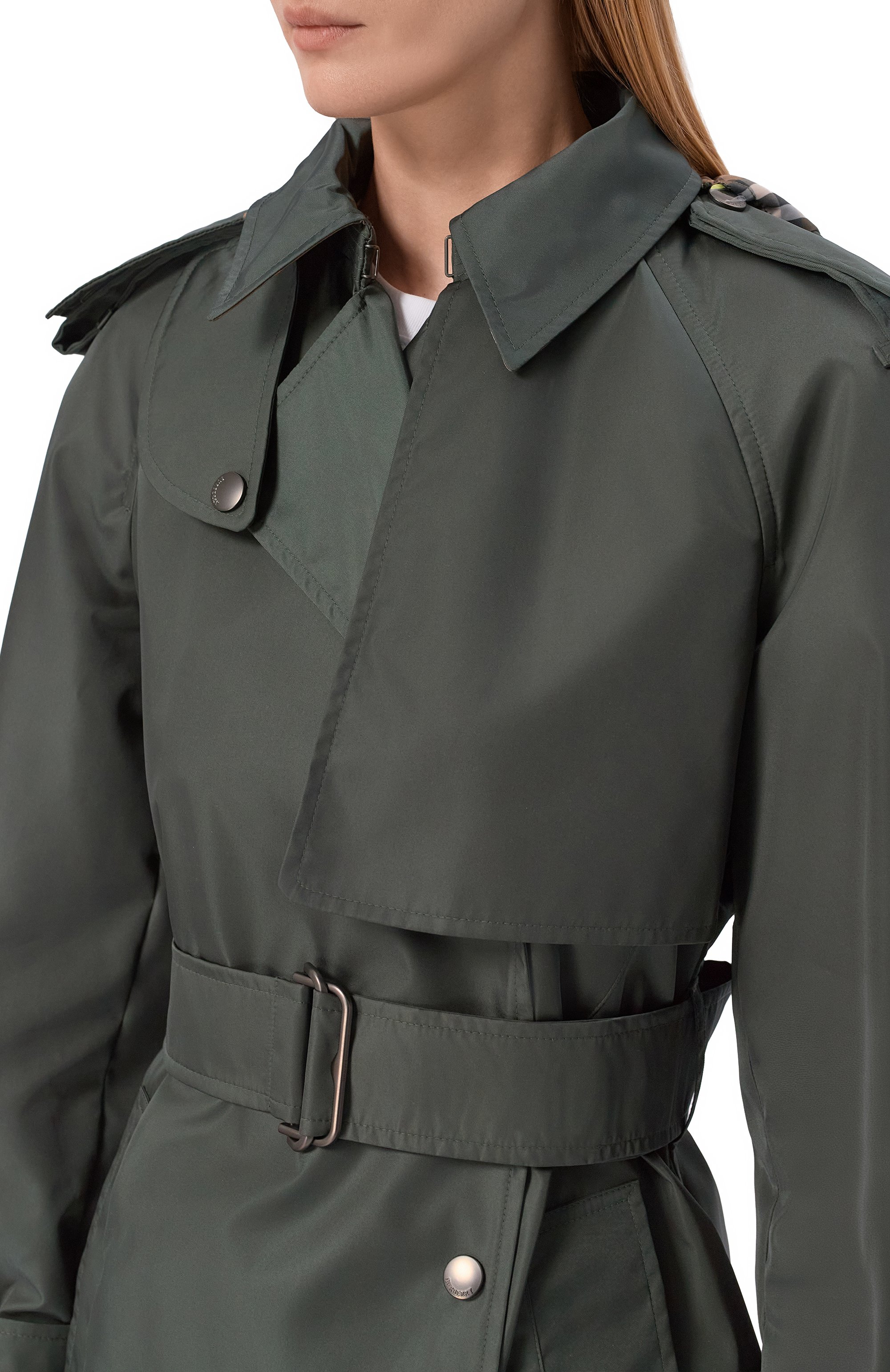 Плащ BURBERRY темно-зеленого цвета по цене 260500 руб., арт. 8114353, фото 5 Плащ BURBERRY, арт. 8114353, фото 5