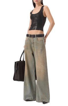 Женский топ из вискозы DSQUARED2 черного цвета, арт. S72HA1232/D13114 | Фото 2 (Материал внешний: Вискоза; Длина (для топов): Укороченные; Кросс-КТ: Трикотаж; Рукава: На бретелях; Стили: Кэжуэл)