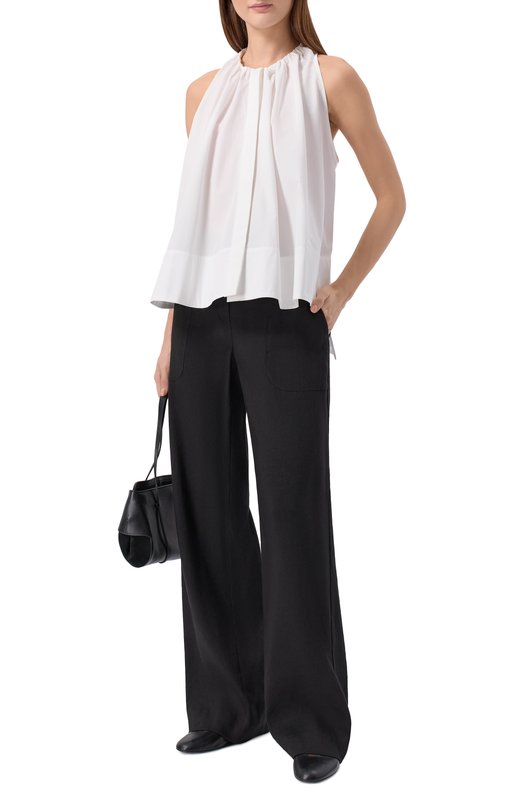 Брюки изо льна и вискозы Lorena Antoniazzi P2640PA81A/3347 Чёрный  P2640PA81A/3347 Фото 2