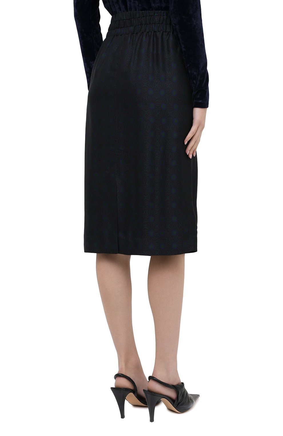 Юбка из вискозы и шелка DRIES VAN NOTEN темно-синего цвета по цене 65600 руб., арт. 202-10880-1331, фото 4 Юбка из вискозы и шелка DRIES VAN NOTEN, арт. 202-10880-1331, фото 4