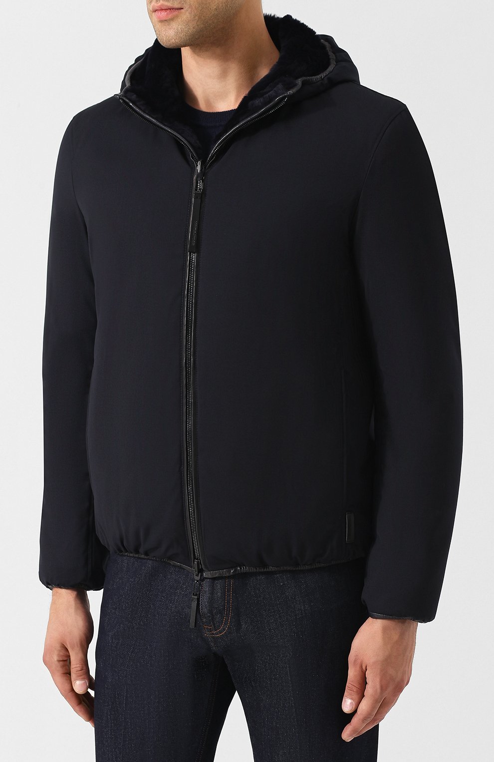 Двусторонняя меховая куртка на молнии с капюшоном EMPORIO ARMANI, арт. 11B15P/11P15, фото 6