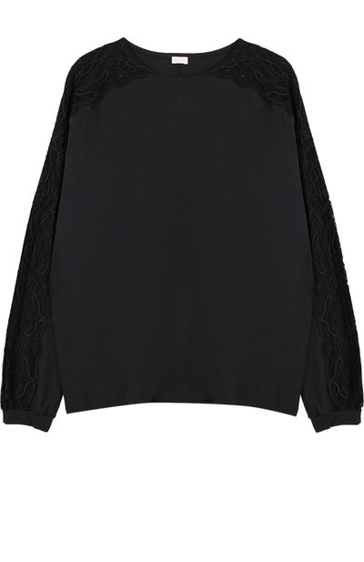 Лонгслив с круглым вырезом и кружевной вставкой ZIMMERLI, арт. 762-3954, фото 1