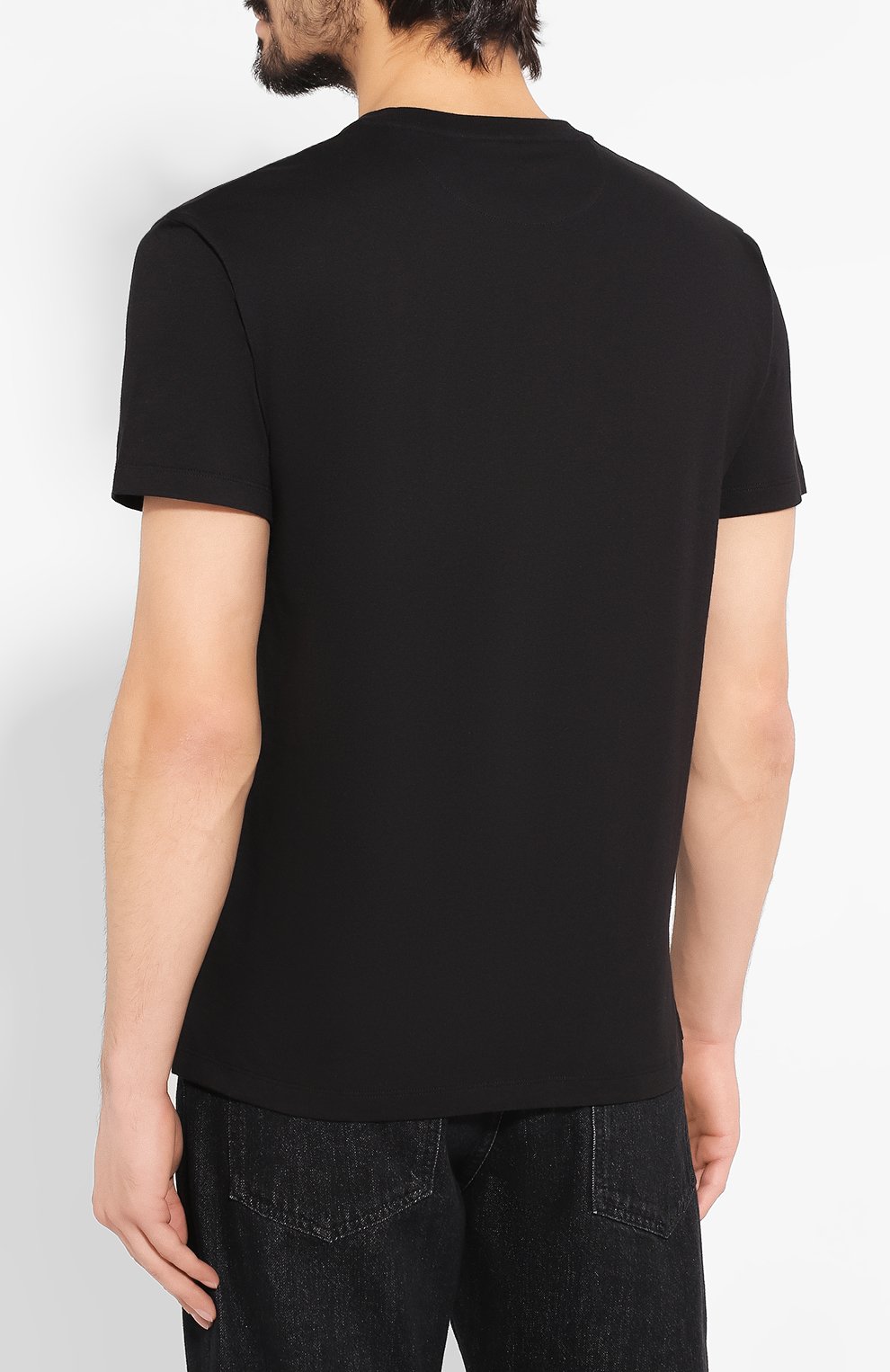 Хлопковая футболка VALENTINO черного цвета по цене 39150 руб., арт. SV0MG04E5SJ, фото 4 Хлопковая футболка VALENTINO, арт. SV0MG04E5SJ, фото 4