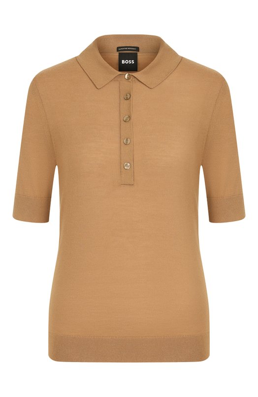 Шерстяное поло BOSS 50545015 Бежевый 50545015