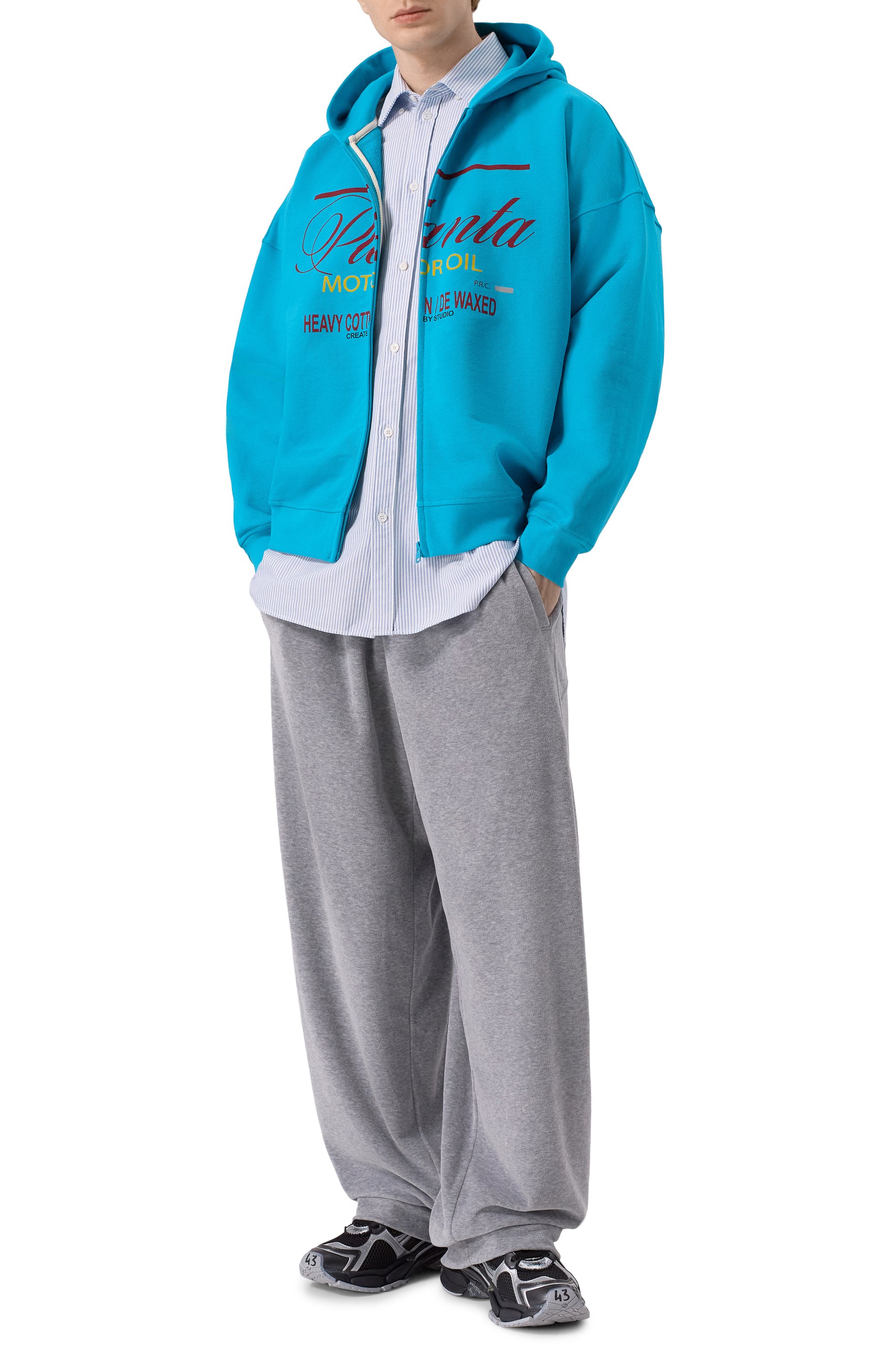 Хлопковая толстовка PLANTA ROSA голубого цвета по цене 25400 руб., арт. PR/HZ/MOTOR/400, фото 2 Хлопковая толстовка PLANTA ROSA, арт. PR/HZ/MOTOR/400, фото 2