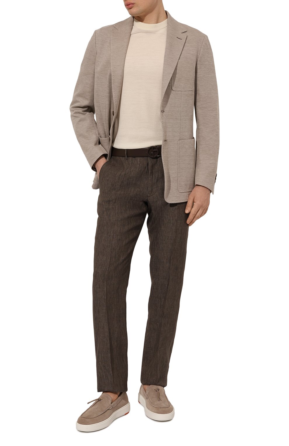 Замшевые лоферы SANTONI бежевого цвета по цене 47600 руб., арт. MBCD21439BARCSB5U48, фото 2 Замшевые лоферы SANTONI, арт. MBCD21439BARCSB5U48, фото 2