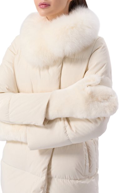 Шерстяные варежки с мехом кролика YVES SALOMON, арт. 26WAA511XXMACL, фото 2