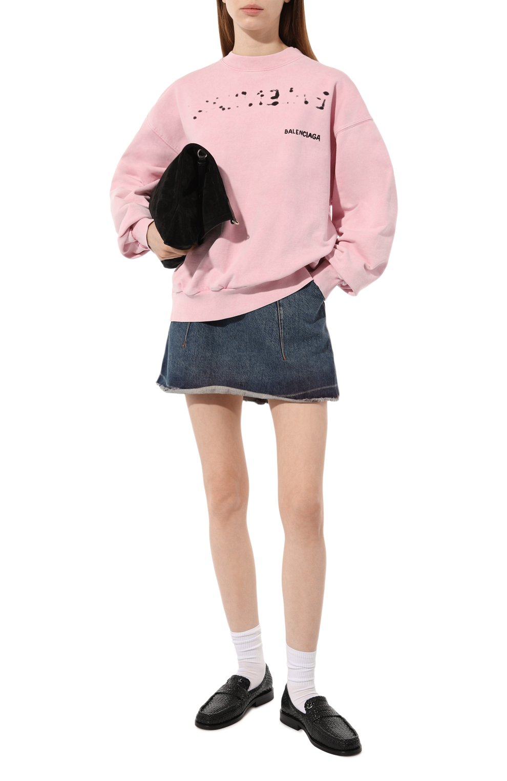 Хлопковый свитшот BALENCIAGA розового цвета по цене 138000 руб., арт. 697869/T0V06, фото 2 Хлопковый свитшот BALENCIAGA, арт. 697869/T0V06, фото 2