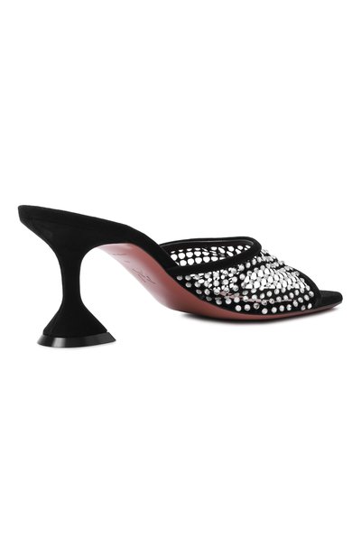 Текстильные мюли lupita 70 AMINA MUADDI черного цвета по цене 99500 руб., арт. LUPITA CRYSTAL NET SLIPPER 70/SUEDE, фото 5 Текстильные мюли lupita 70 AMINA MUADDI, арт. LUPITA CRYSTAL NET SLIPPER 70/SUEDE, фото 5