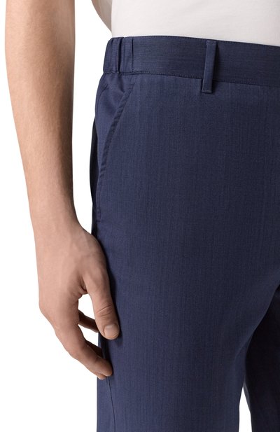 Шерстяные брюки ZILLI темно-синего цвета по цене 87550 руб., арт. CP801BM028660014U, фото 5 Шерстяные брюки ZILLI, арт. CP801BM028660014U, фото 5