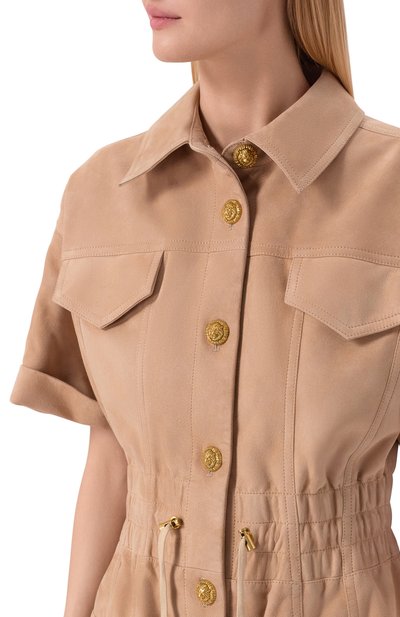 Замшевое платье BALMAIN, арт. GF0R7482/LB12, фото 4