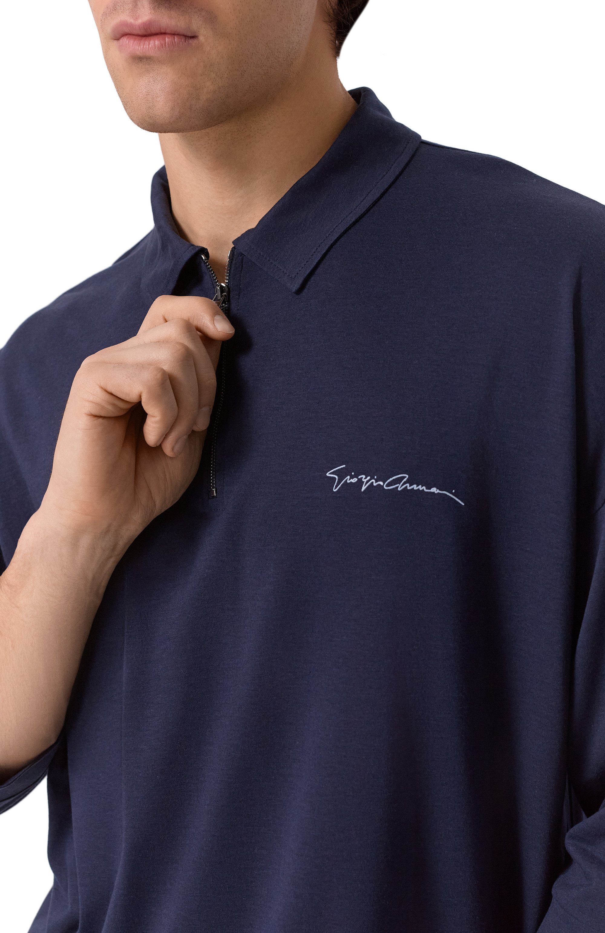 Поло из лиоцелла и хлопка GIORGIO ARMANI, арт. 3DSF53/SJCBZ, фото 5