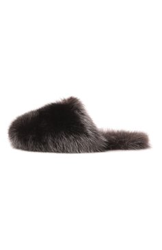 Женского домашние туфли enigma black из меха соболя BLACK SABLE коричневого цвета, ар�т. BS-24M/EB | Фото 4 (Подошва: Платформа; Драгоценные камни: Проставлено; Материал внешний: Натуральный мех; Материал сплава: Проставлено; Женское Кросс-КТ: тапочки-домашняя обувь; Материал внутренний: Натуральная кожа)