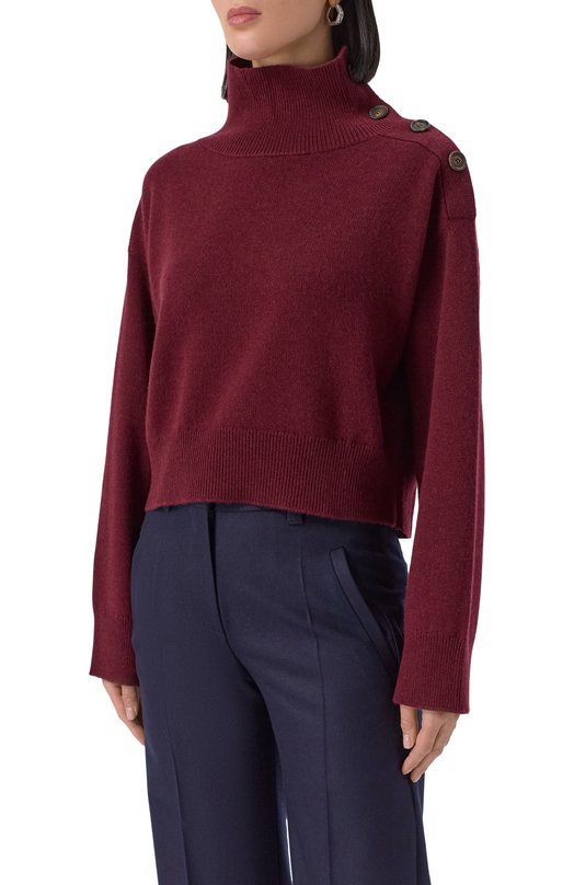 Кашемировый свитер Brunello Cucinelli M12707314P Бордовый  M12707314P Фото 3