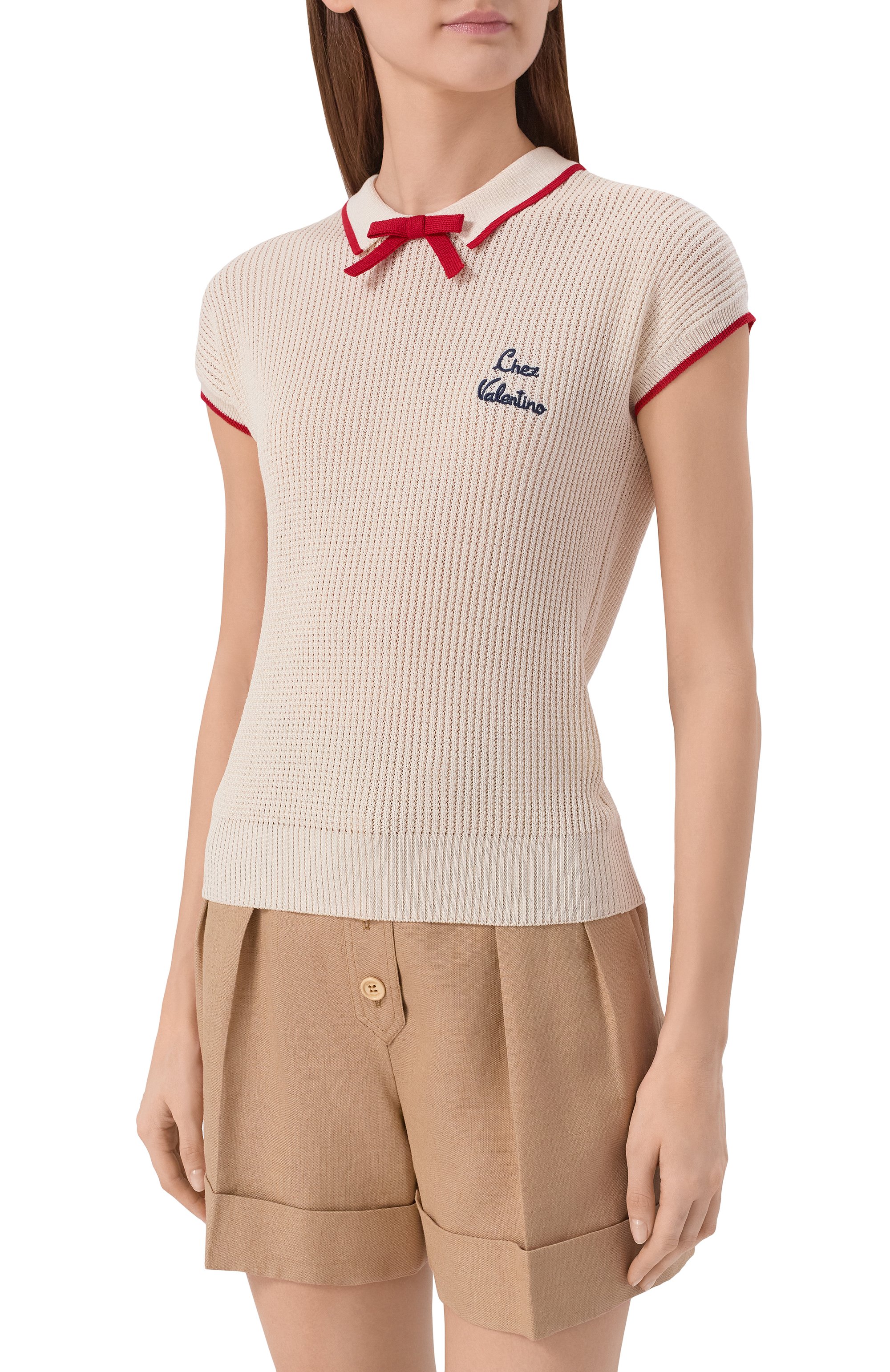 Пуловер из хлопка и вискозы VALENTINO кремового цвета по цене 171500 руб., арт. 8B3KC66T/9JV, фото 3 Пуловер из хлопка и вискозы VALENTINO, арт. 8B3KC66T/9JV, фото 3