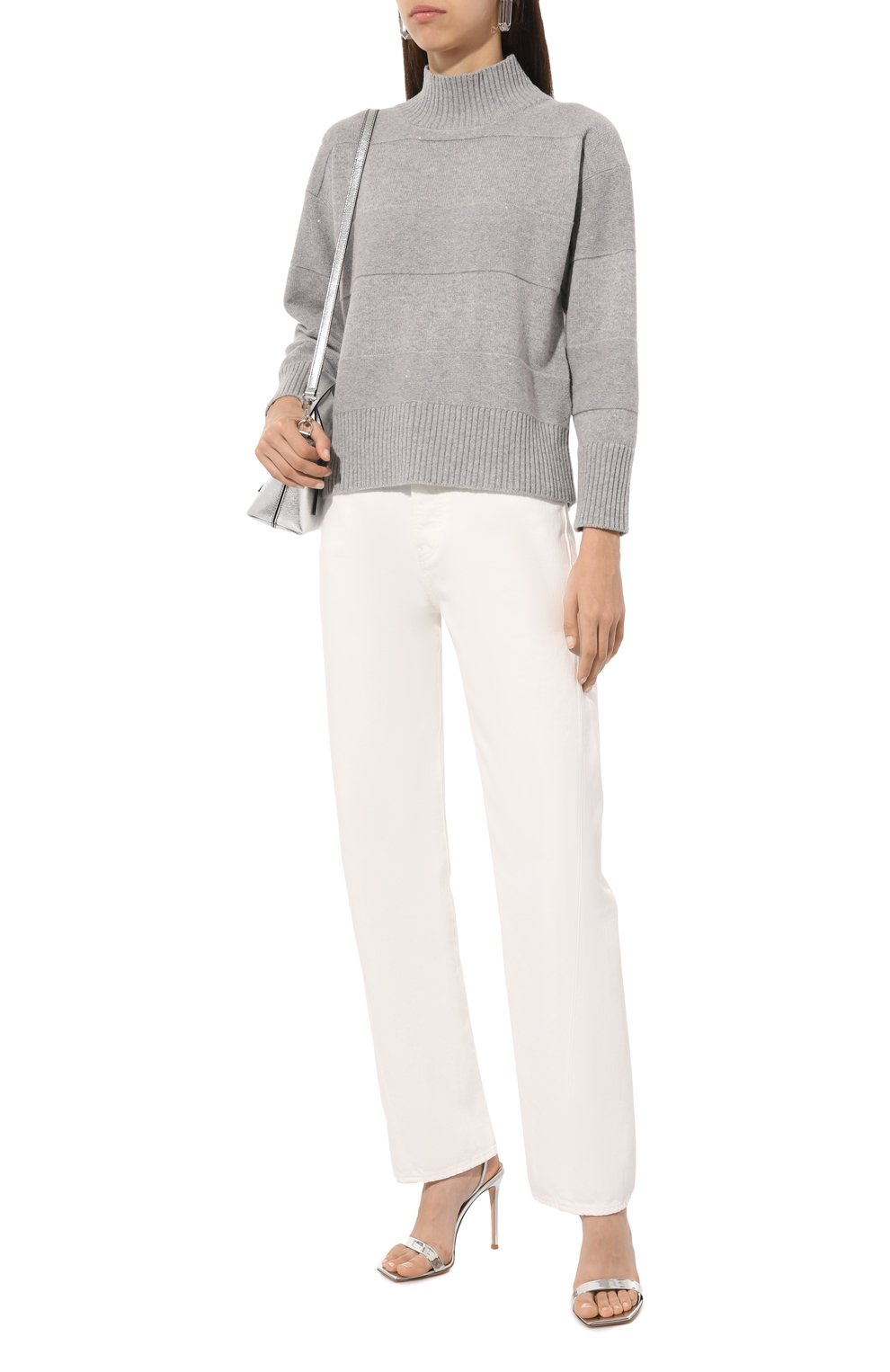 Пуловер из шерсти и шелка PANICALE серого цвета по цене 51450 руб., арт. D350389CL, фото 2 Пуловер из шерсти и шелка PANICALE, арт. D350389CL, фото 2