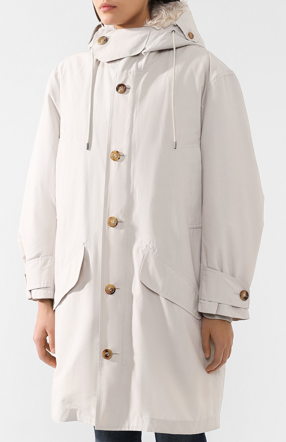 Двусторонняя парка BOTTEGA VENETA белого цвета по цене 663500 руб., арт. 538117/VEVR1, фото 3 Двусторонняя парка BOTTEGA VENETA, арт. 538117/VEVR1, фото 3