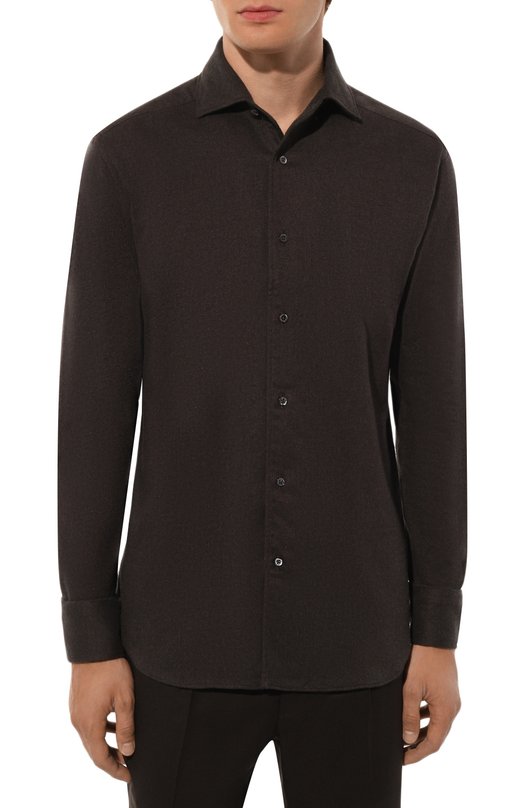 Хлопковая рубашка Corneliani 94P156-9411510 Коричневый  94P156-9411510 Фото 3