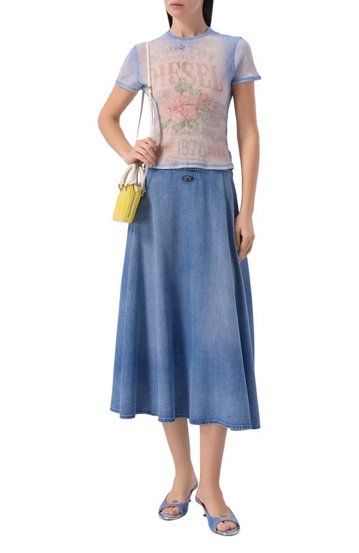 Хлопковая футболка Diesel A23519/0HGCN Голубой  A23519/0HGCN Фото 2