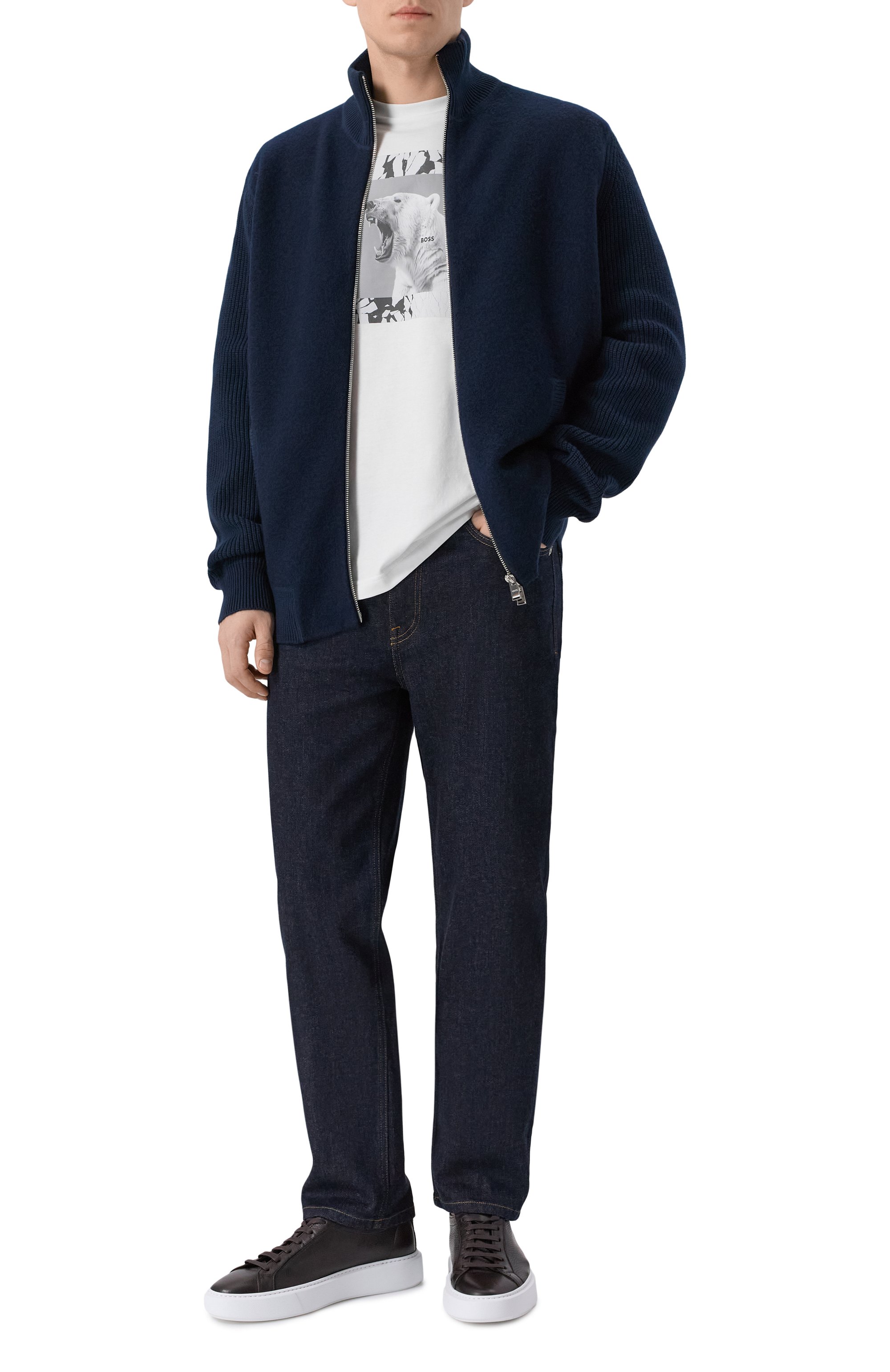 Хлопковая футболка BOSS ORANGE белого цвета по цене 8295 руб., арт. 50554615, фото 2 Хлопковая футболка BOSS ORANGE, арт. 50554615, фото 2