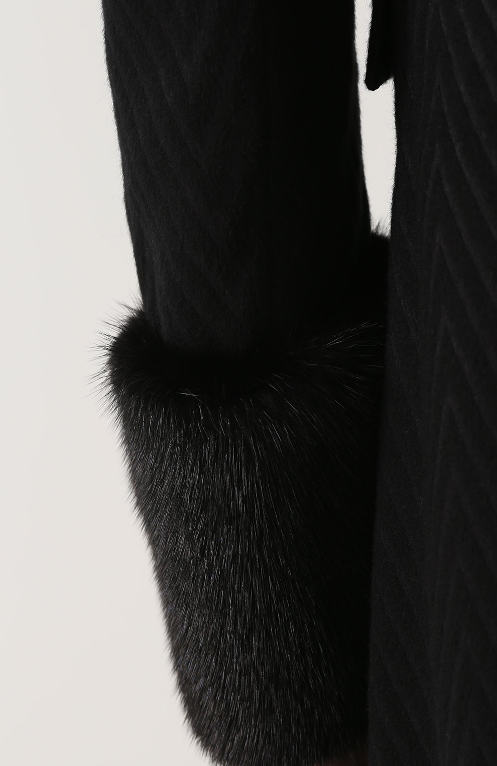 Вязаное пальто с отделкой из меха норки KITON, арт. D44611K05P35, фото 5