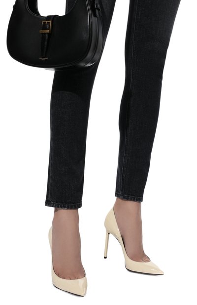 Кожаные туфли zoe SAINT LAURENT кремового цвета по цене 69950 руб., арт. 582301/0NP00, фото 3 Кожаные туфли zoe SAINT LAURENT, арт. 582301/0NP00, фото 3