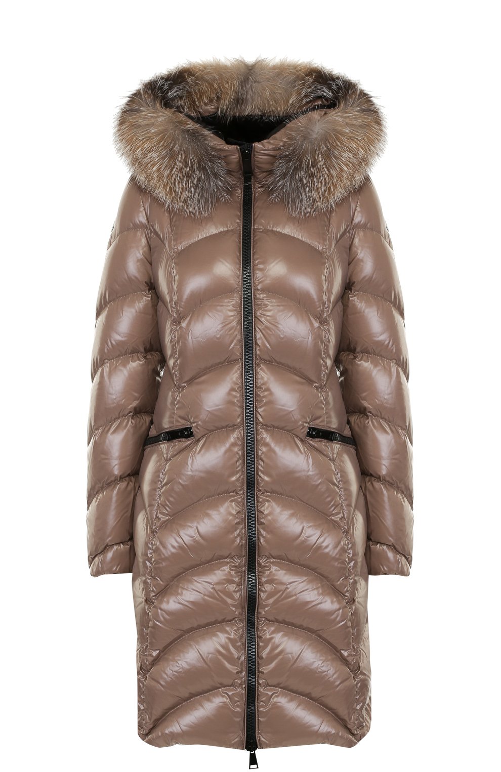 Стеганый пуховик с меховой отделкой капюшона MONCLER, арт. C2-093-49980-25-68950, фото 1