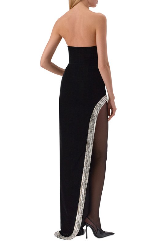 Бархатное платье с отделкой кристаллами Kamilla Purshie KP 2026/2 Чёрный  KP 2026/2 Фото 3