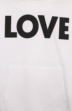 Детский хлопковое худи MOSCHINO белого цвета, арт. HDF063/LCA61/10-14 | Фото 3 (Материал внешний: Хлопок; Драгоценные камни: Проставлено; Рукава: Длинные; Материал сплава: Проставлено; Девочки Кросс-КТ: Худи-одежда; Ростовка одежда: 10 - 11 лет | 140 - 146см, 12 лет | 152 см)