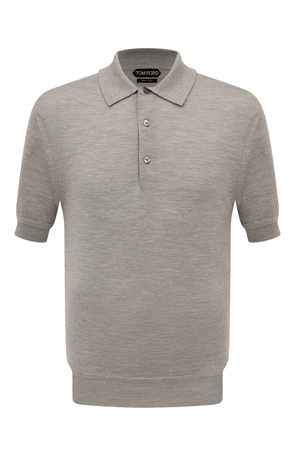 Поло из кашемира и шелка TOM FORD серого цвета по цене 112000 руб., арт. TFKC32/BZH99, фото 1 Поло из кашемира и шелка TOM FORD, арт. TFKC32/BZH99, фото 1
